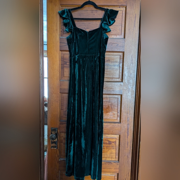 Betsey Johnson green velvet jumpsuit 4p - Picture 8 of 13